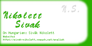 nikolett sivak business card