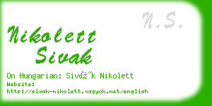 nikolett sivak business card